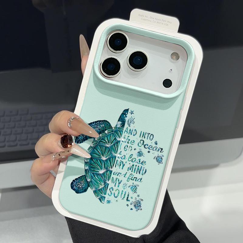 Красочный чехол для телефона 'Морской парк' для iPhone 17 16 Pro Max, роскошная матовая силиконовая крышка с текстурой кожи для iPhone 15 14 13 Pro Max 11 16e 17e