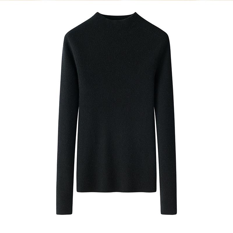 Premium Women's Slim-Fit Cashmere Half-High Neck Sweater - Custom Pantone Colors Available
