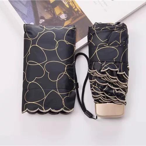 Mini Five-Fold Umbrella Sun Umbrella Sun Protection UV Protection Sun Umbrella Female Sun Umbrella Ultra Light and Compact Portable Pocket Umbrella