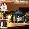 Cozy Living Room Decor Items Christmas Wooden Light Up House Table Ornament, LED Lighted Tabletop Decorations Book Nook Village Decoration for Holiday