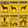 Warning Dog Metal Signs Vintage Metal Poster Tin Sign Plate Retro Tinplate Plaque Metal Decoration for Bar Pub Club Garage