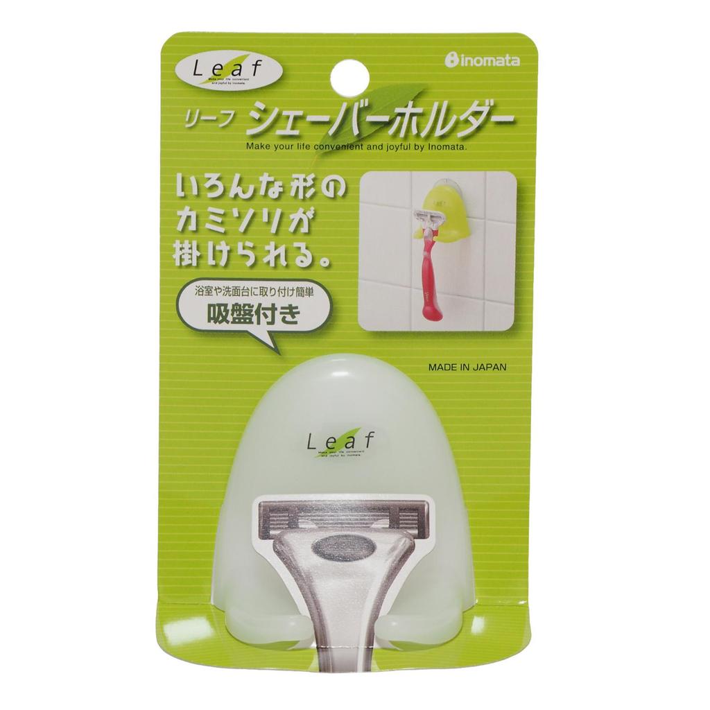 INOMATA Держатель для бритвы на присоске в виде листа Зеленый / Белый