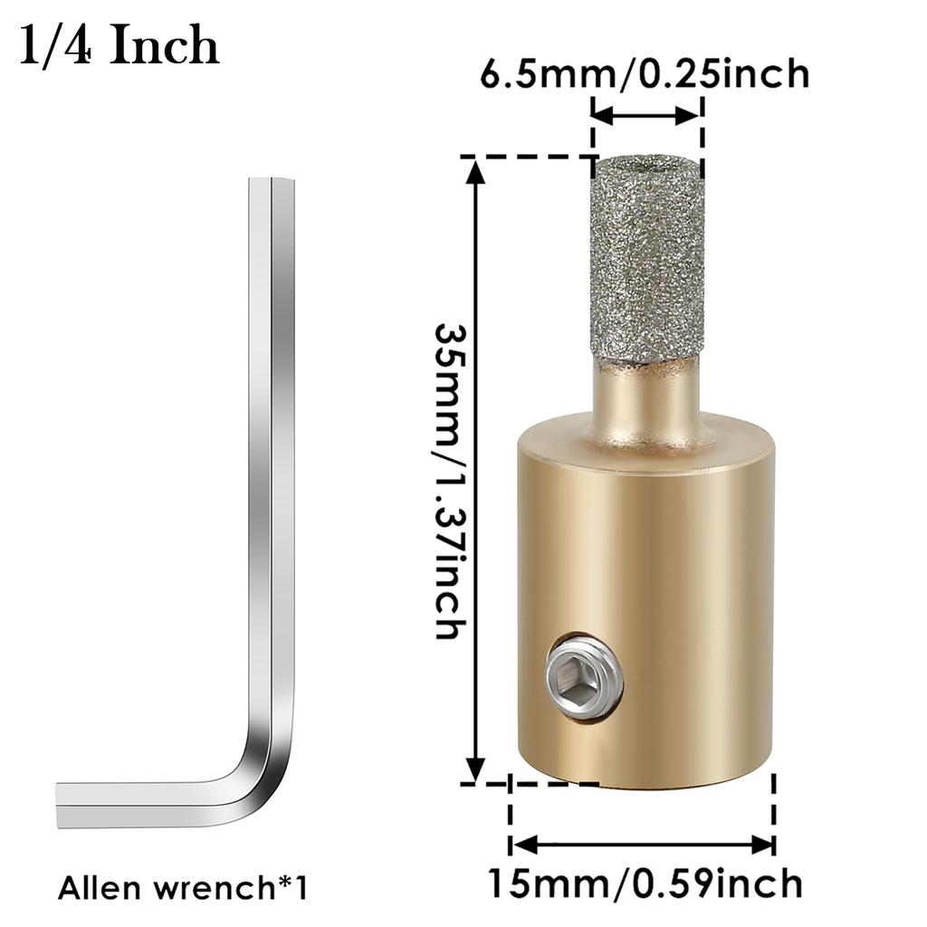 Головка шлифовального сверла для стекла, камня, витражей, алмазная шлифовальная головка 1'' 3/4" 1/4'' для стекла, камня, керамики, шлифовальных инструментов