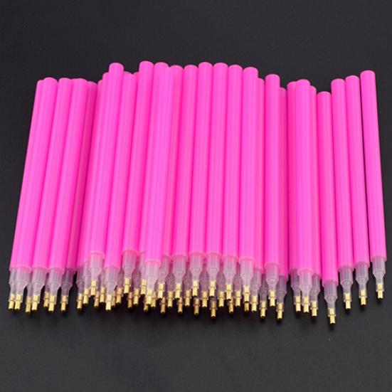 10Pc Pink Nail Art Rhinestones Picking Tools Dotting Brush Pencil Pen Set