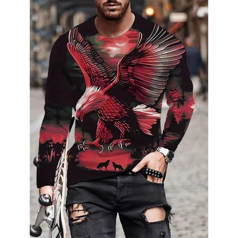 Men's T-Shirt Quick Drying Tops Summer Fashion Street Long Sleeve Tee Shirts 3D Graphic Print Tees Oversized Male Clothing