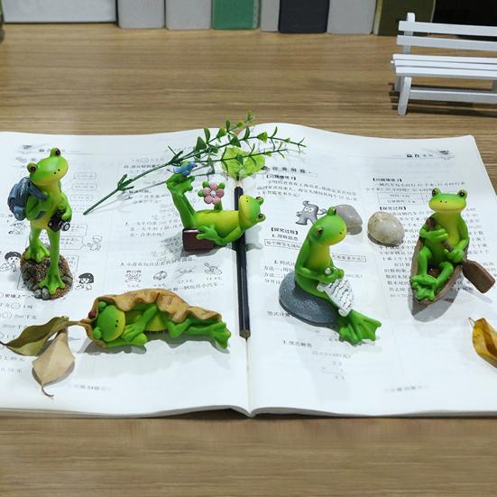 Фигурка лягушки из смолы, украшение для кашпо, статуэтка лягушки, украшение для сада на открытом воздухе, скульптура лягушки для патио, двора, сада фей, украшение для дома
