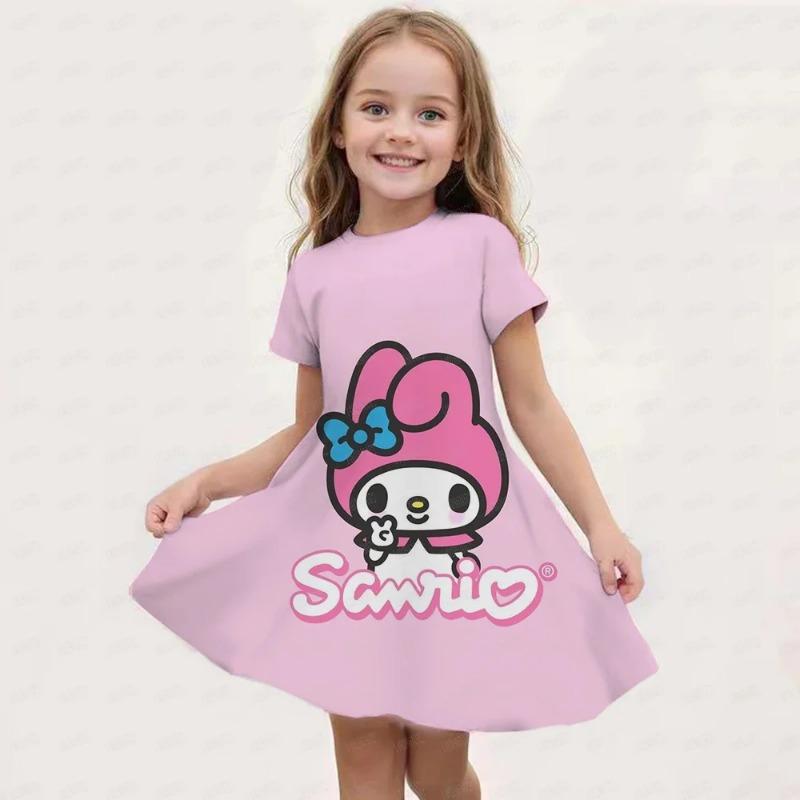 Летняя Новая Детская Одежда Платье Без Рукавов С Принтом Hello Kitty Для Девочек 3-14 Лет Повседневное Дышащее Платье Принцессы