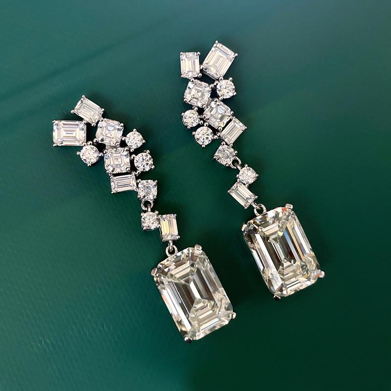 Huitan Современные модные женские висячие серьги с кристаллами кубического циркония Роскошные модные свадебные серьги Женские ювелирные изделия