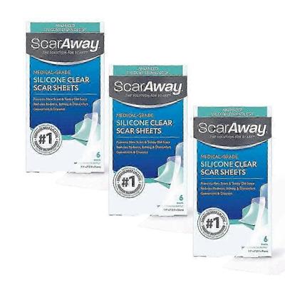 (3шт)1-3X Медицинские прозрачные силиконовые пластыри от шрамов Scar Away, 6 шт.