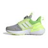 Rapidasport Boa Round Head Buckle Shock Absorbing Wear Resistant Breathable Low Top Running Shoes Kids Running Shoes Gray Green IE4542