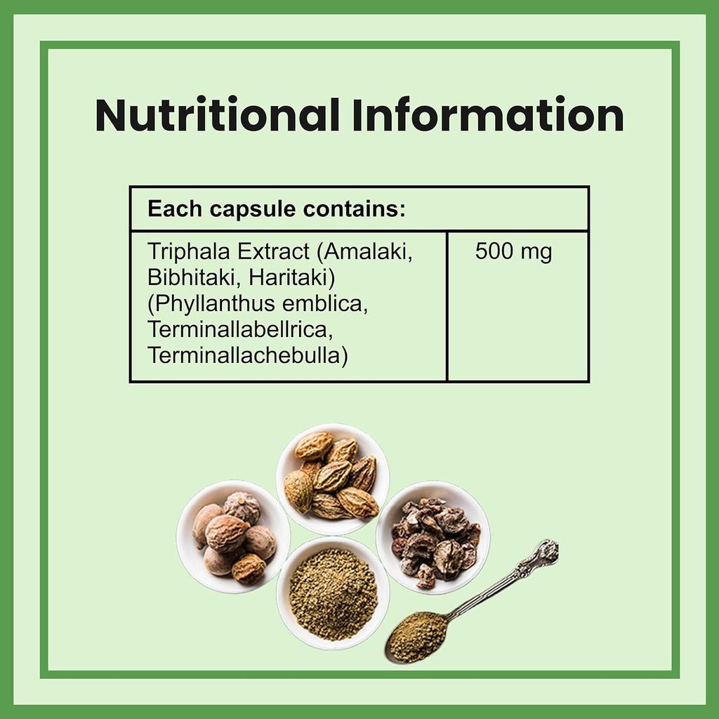 AMBROSIAL Трифала таблетки Смесь 3 натуральных трав в порошке Трифала Пищеварительные ферменты Избавление от запоров Пищеварение (Упаковка 1-60 капсул)