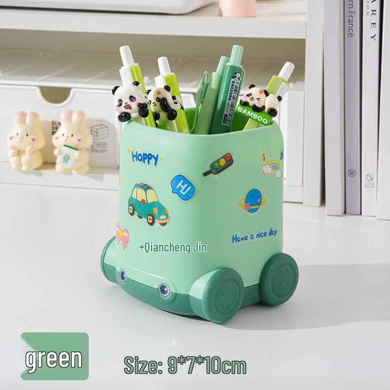 Children's Cartoon Car Pen Holder - Cute Desktop Storage for School Supplies