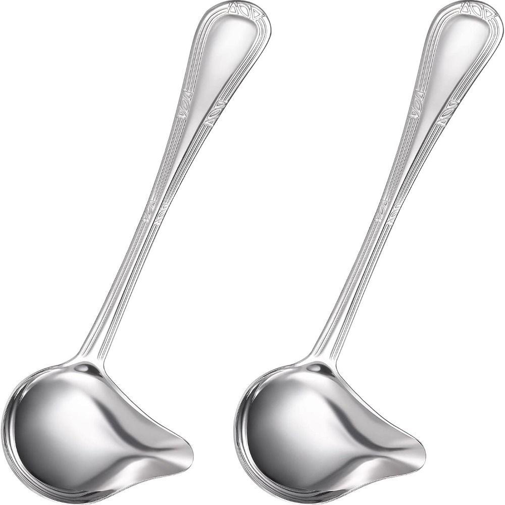 1/2pcs 7.87*2.91 Inch Household Spoon Set Silver Skimming Spoon Creative Duckbill Scoop Kitchen