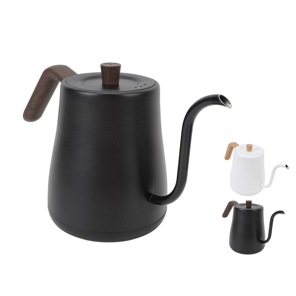 Электрический чайник с изогнутой шеей из нержавеющей стали с автоматическим отключением и эргономичной ручкой, исключающей ожоги.