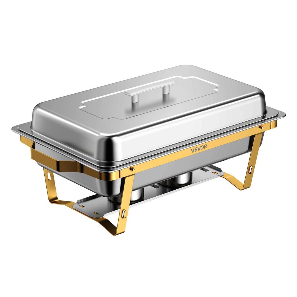 VEVOR 2 Packs Chafing Dishes for Buffet Set, 8.5L Stainless Steel Chafer, for Banquet Party Wedding, Rectangle Buffet Server and Warmer