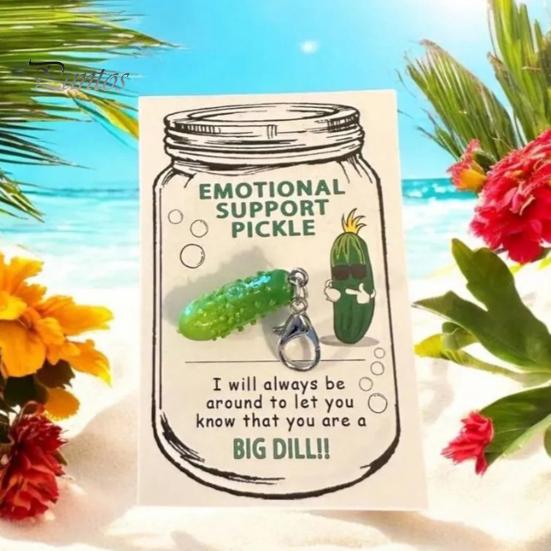 1/2/3 комплекта эмоциональная поддержка брелок для ключей Pickle Design подвеска с карманом объятия открытка тонкая работа металлический смоляной брелок позитивный подарок