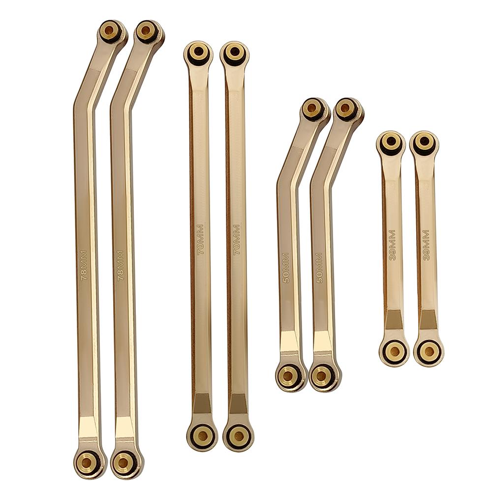 MIBIDAO Brass Heavy Heightening Chassis Links Rod Set for Axial SCX24 Deadbolt Gladiator Wrangler Bronco Chevrolet 1/24 RC Car