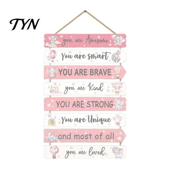 Farmhouse Home Ornament Inspirational Wooden Hanging Sign, Summer Surf Kids Positive Quote Wall Plaque, Rustic Porch String Sign for Bedroom Room Yard