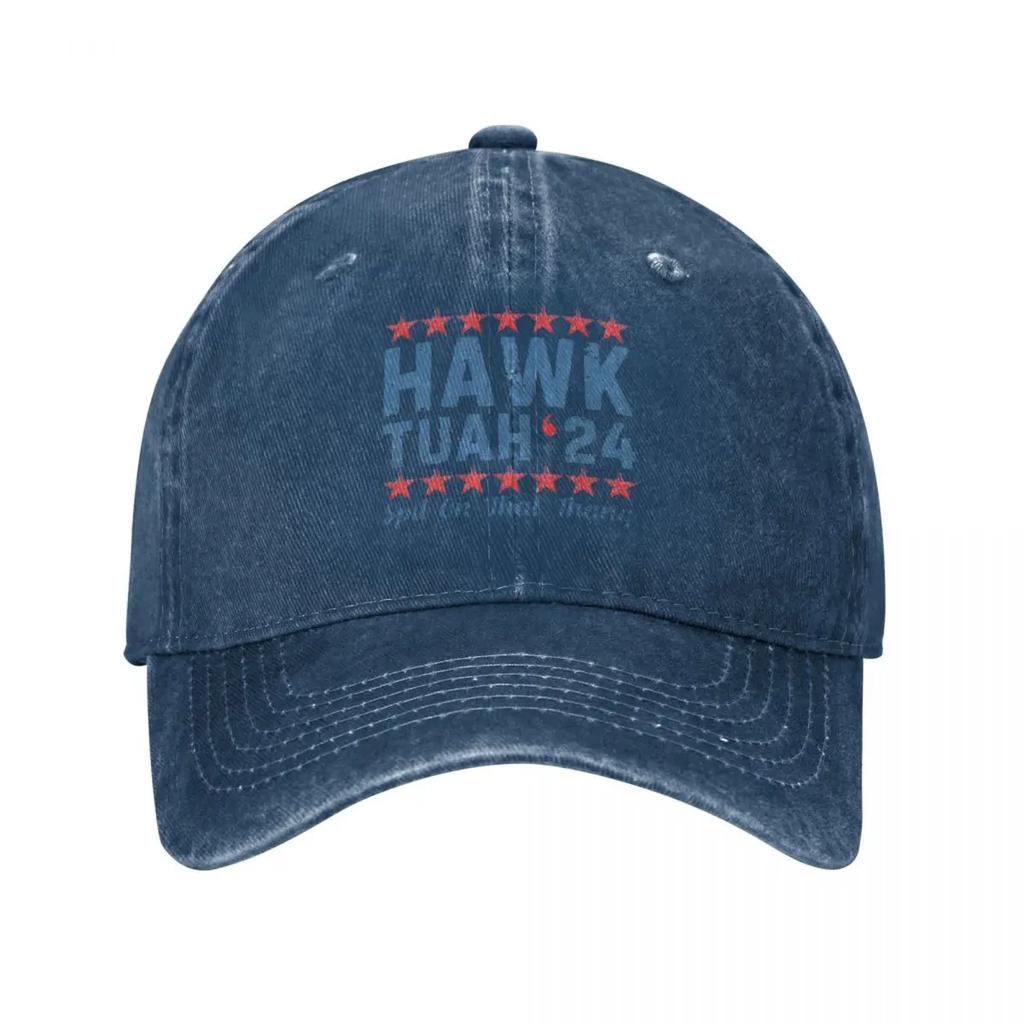Винтажные бейсболки Hawk Tuah 24 Spit On That Thang унисекс из потертого денима с потертостями Snapback Hat Funny Say Outdoor Hats Cap
