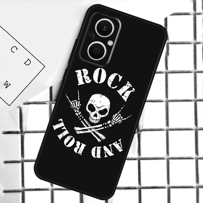 Чехол для телефона Rock Roll Skull для OPPO Reno 13F 13 12 11 14 F 10 Pro 8T 7 8 Lite OPPO Find X9 X6 X5 X8 Pro