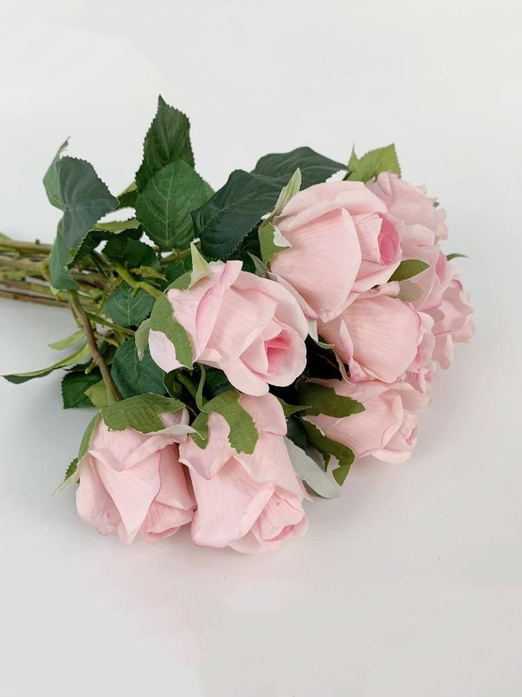 12 шт. искусственных шелковых цветов, розы, искусственные розы с длинными стеблями, реалистичные букеты из искусственных роз для свадебных украшений, свадебного декора, домашнего стола