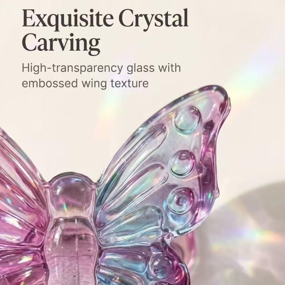 2PCS Waterproof Crystal Glass Butterfly Hooks Decorative Wall Hooks Bathroom Hook for Living Room