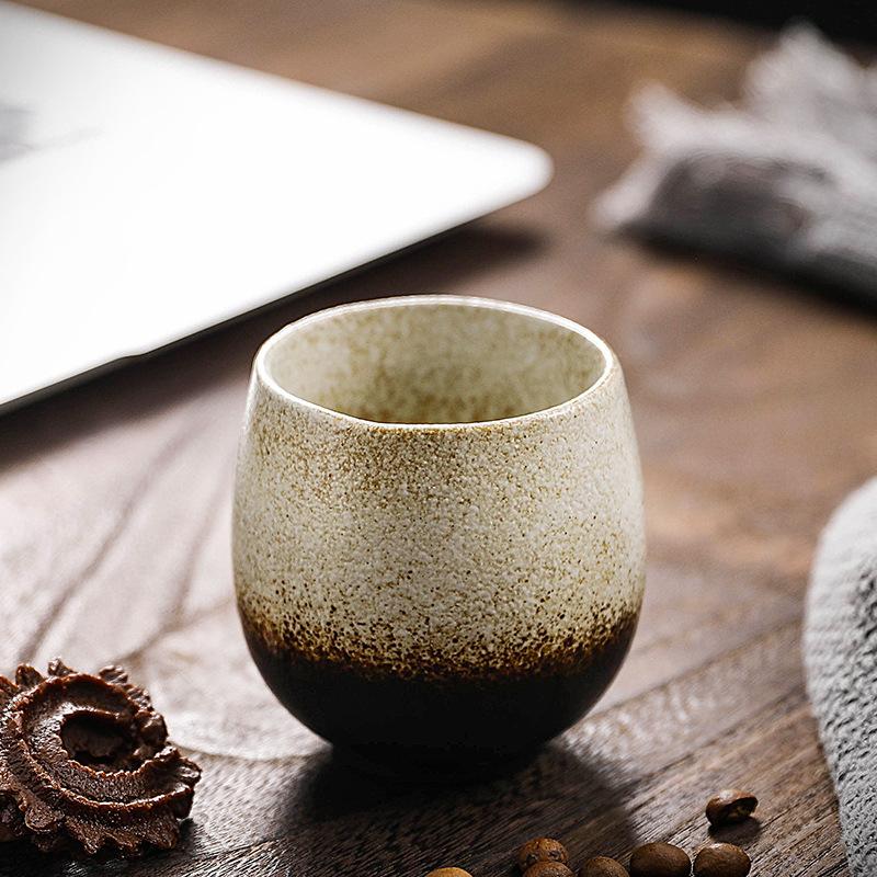 Грубая керамика в японском стиле, обожженная в печи, чашка для послеобеденного чая, кофейная чашка, винтажная имитация дров, чашка ручной работы, чайная чаша, кружка