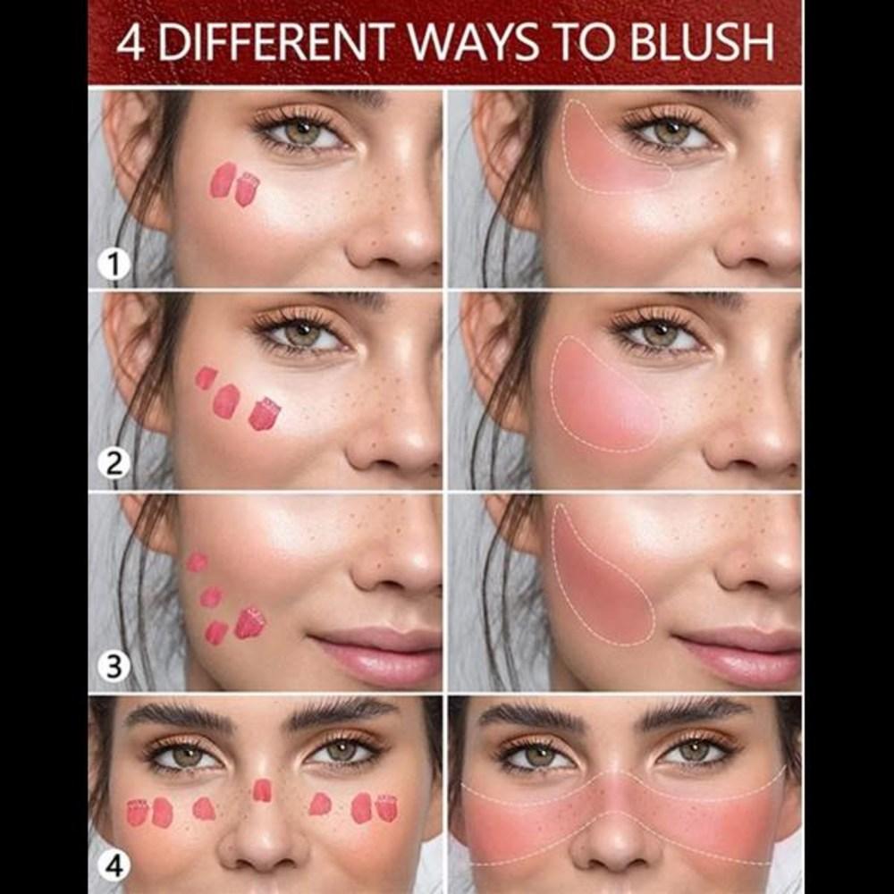 Румяна в форме стика для румян для лица, розовые кремовые шарики, косметика 3 в 1, тюбик для макияжа, для губ, глаз, шарики, водостойкая жидкая пудра для контура