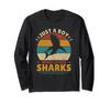 Just a Boy Who Likes Sharks Shark Goods Funny Men Shark Long Sleeve T-Shirt