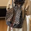 Корейская версия холщовый рюкзак с леопардовым принтом новая большая вместимость повседневная сумка-тоут ленивый ветер рюкзак для поездок и работы
