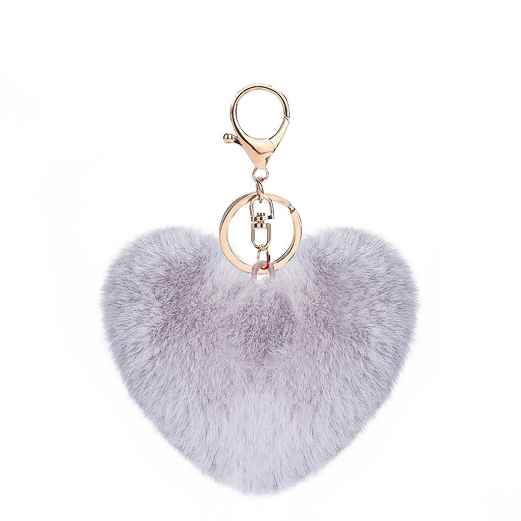 Imitation Rabbit Ball Plush Pendant DIY Phone Case Keychain Heart-shaped Accessory
