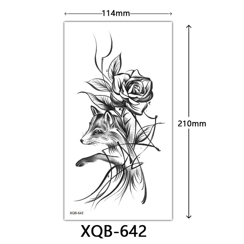 Маленькая наклейка-тату на всю руку, Цветочные буквы, Простая наклейка-тату с цветком