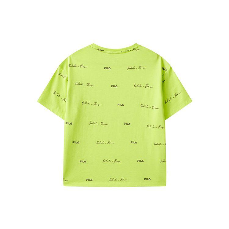 Fila Logo Print Fashion Trendy Casual Loose Round Neck Short Sleeve T-Shirt Women T-Shirt Bright-Liquid-Green F11W128156FLG