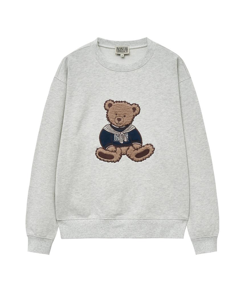 Malittepeulangsowajeobeo Свитшот с рисунком Boucle Doodle Bear Светло-серо-меланжевый