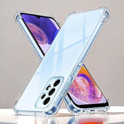 Противоударный чехол для Samsung Galaxy S24 S23 S22 S25 S20 S22 S21 Plus Note 20 Ultra A15 A52 A53 A54 A55 A15 A16 Phone Прозрачный мягкий чехол
