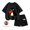Детский комплект из двух предметов PINGU с мультяшным принтом Летняя мода Горячая распродажа Мальчики и девочки