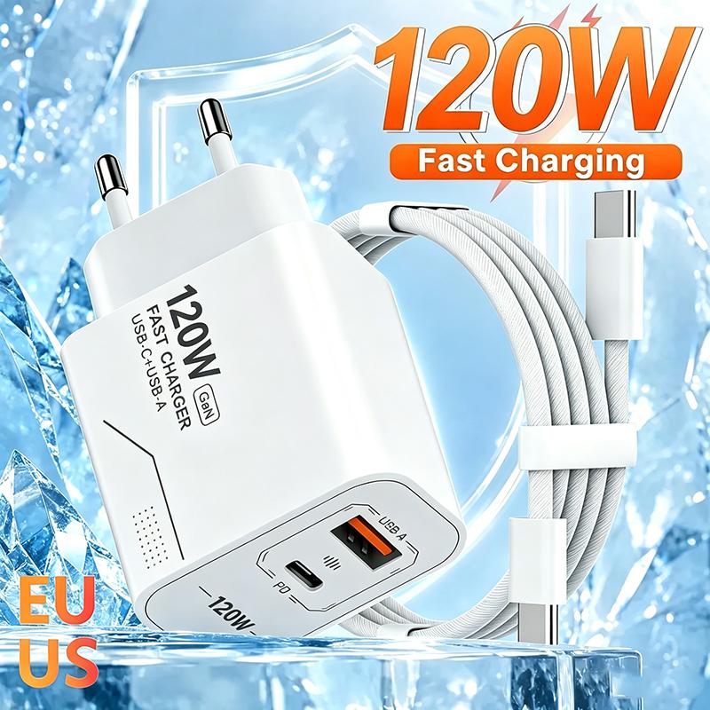 111W Charger GaN Fast Charging 1-Port Type-C USB Wall Adapter Phone Charger Compatible For iPhone Samsung Xiaomi With US/EU Plug
