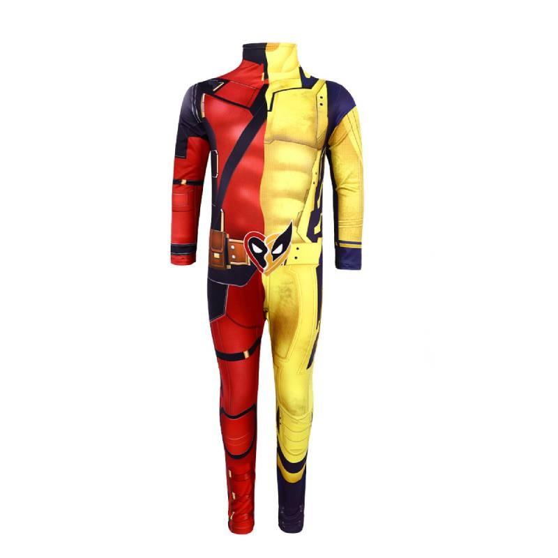 Marvel Deadpool Cosplay Suit With Wolverine Theme For Gaming And Character Role Play Characters Included)