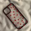 Чехол для телефона с вишней для iPhone 15 13 12 11 16 14 Pro Max 14 15 16 Plus Противоударный Мягкий Милый Чехол с Сердцем и Бантом Fundas