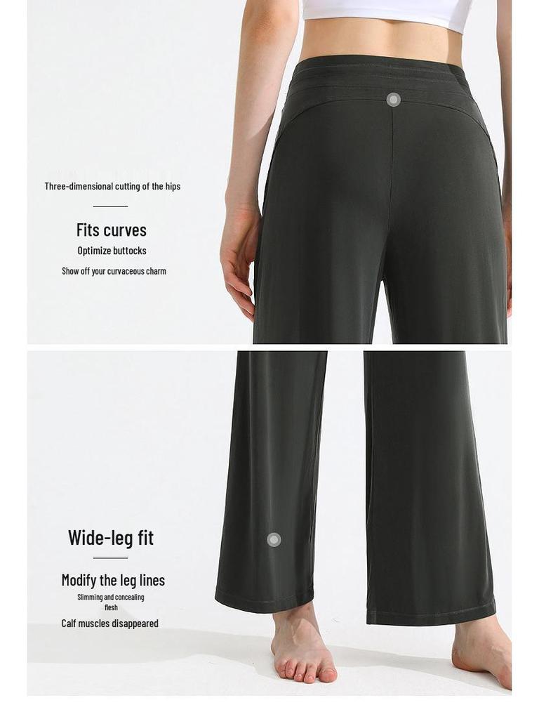 Women's High-Waisted Quick-Dry Wide-Leg Yoga Pants for Fitness & Dance