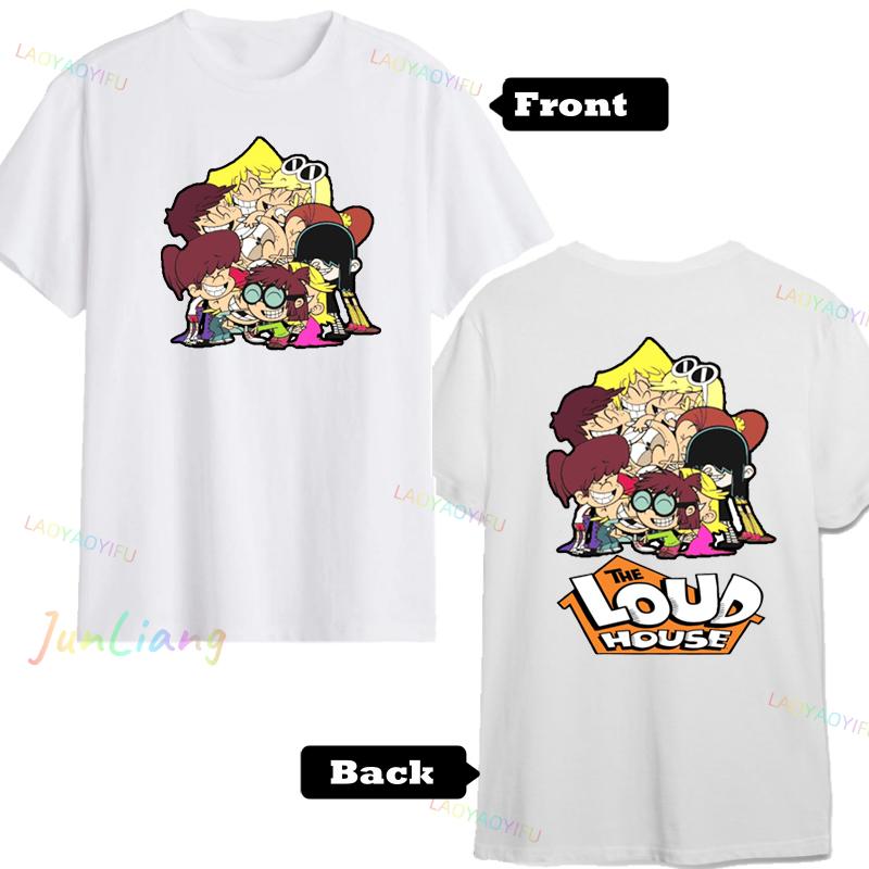 Loud House Tshirts Cartoon Print Japanese Anime Anime Teeshirt Short Sleeve Tshirt Funko Harajuku Kawaii Funny Cool Fashion