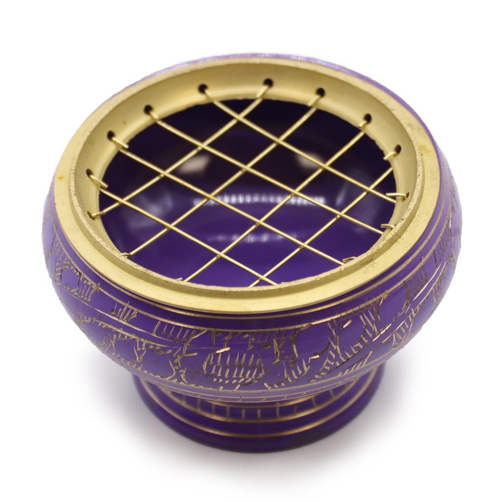 Charcoal Resin Incense Burner Jar, Crown Chakra