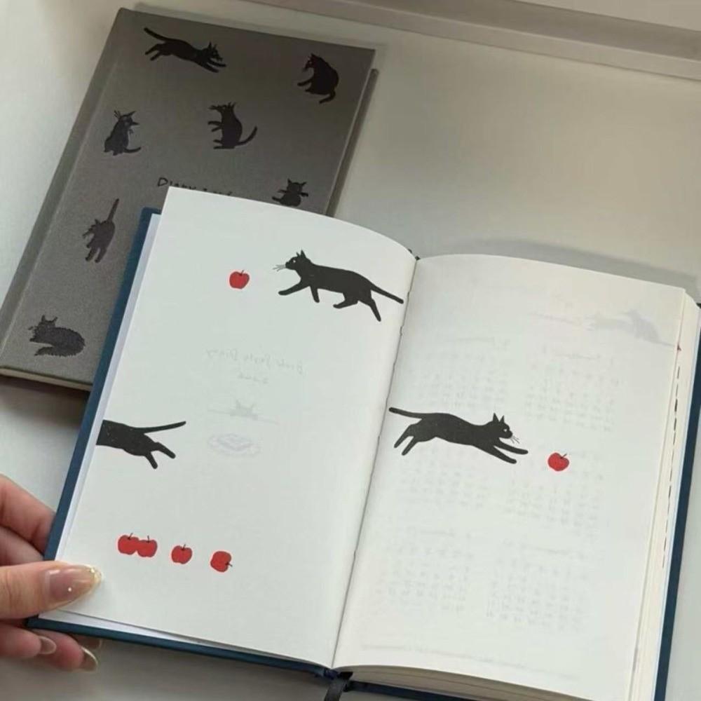 Простой Мультяшный Кот Иллюстрация Блокнот 2026 Цветная Страница Твердая Обложка Планировщик Удобный Многофункциональный