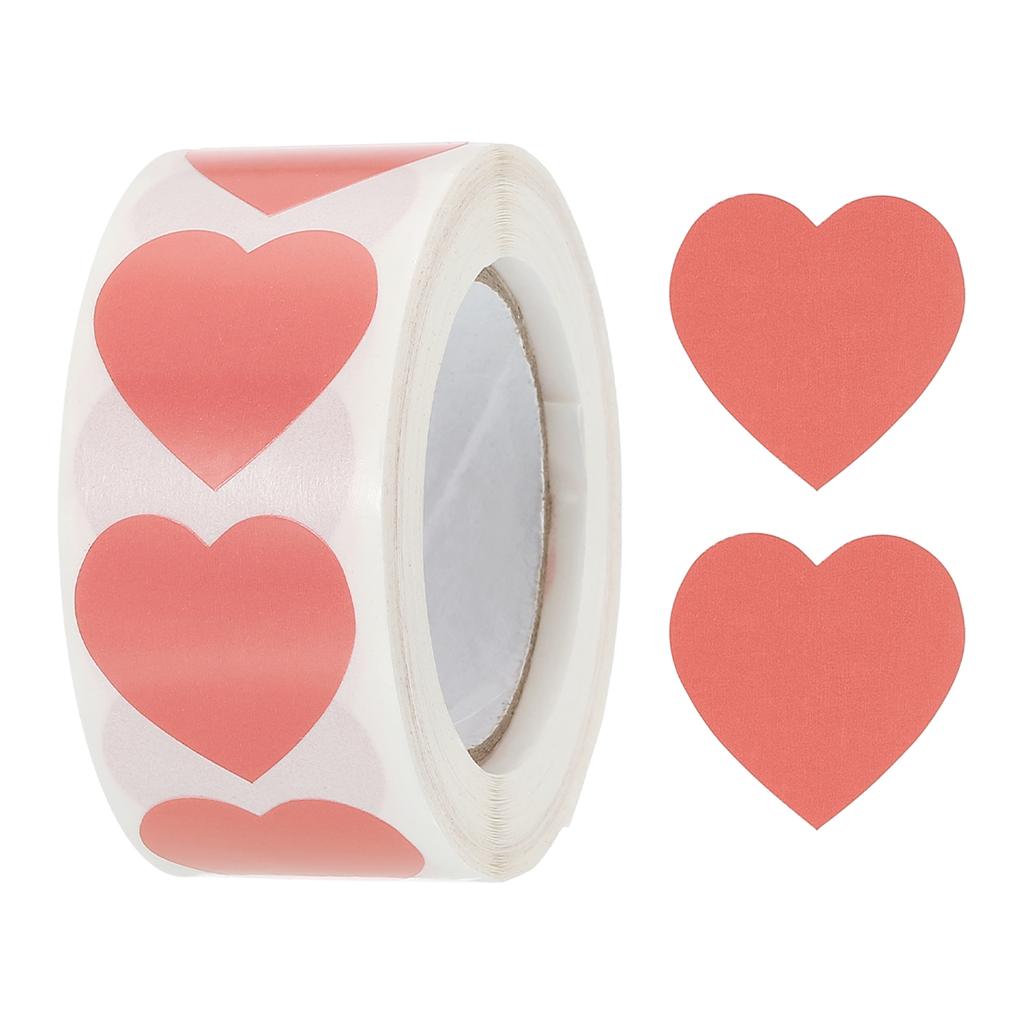 500/1000Pcs Heart Shaped Sticker 1Inch Self-Adhesive Love Label Heart Decorations Stickers for Envelope Valentine Day Wedding
