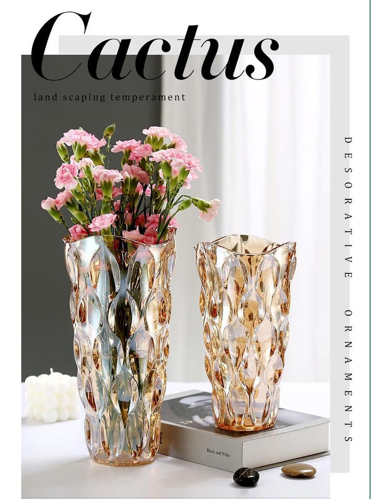 Богемная Современная Ваза из Прозрачного Стекла для Домашнего Декора и Гидропонных Цветочных Композиций в Гостиной