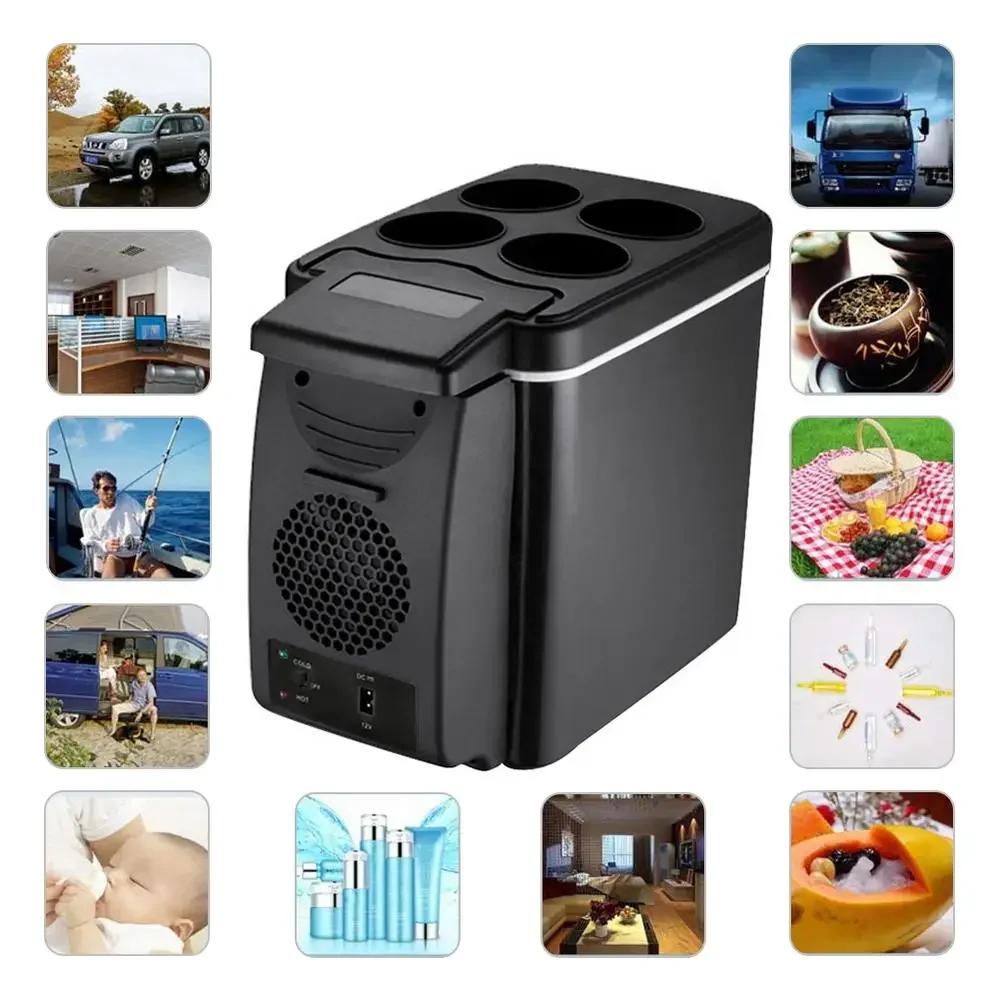 6L 12V Mini Fridge Electric Car Refrigerator Freezer Vehicle Refrigeration and Heating Ice Box Car Electronic Devices Fridge
