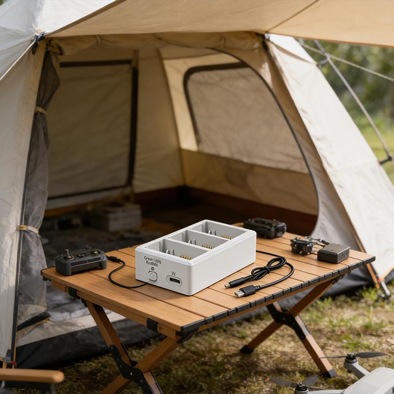 Multifunction Travel Charging Dock For Drones Battery Supports 3 Batteries Simultaneous Charge And Power Mode