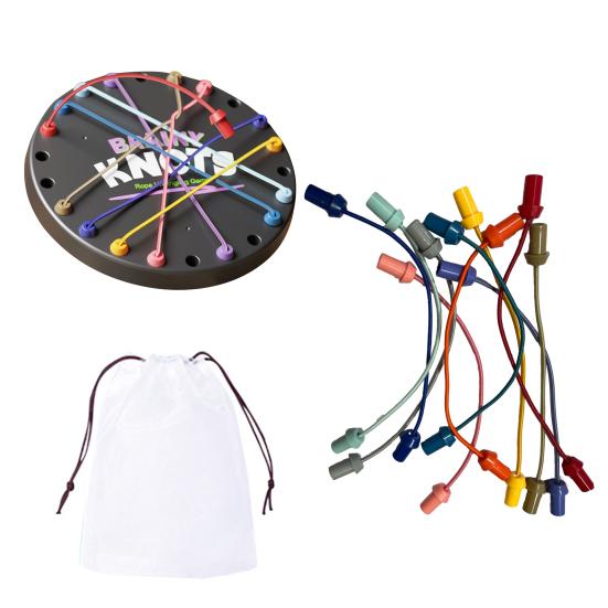 1/2/3 Sets Brainy Knots Rope Untangling Game Logic Thinking Twisted Rope Challenge Board Game Kids Adults Educational Elastic Rope Unhitching Toy