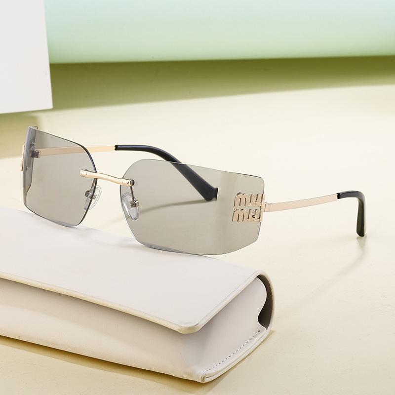 Солнцезащитные очки без оправы женские солнцезащитные изогнутые солнцезащитные очки женские солнцезащитные очки Tide