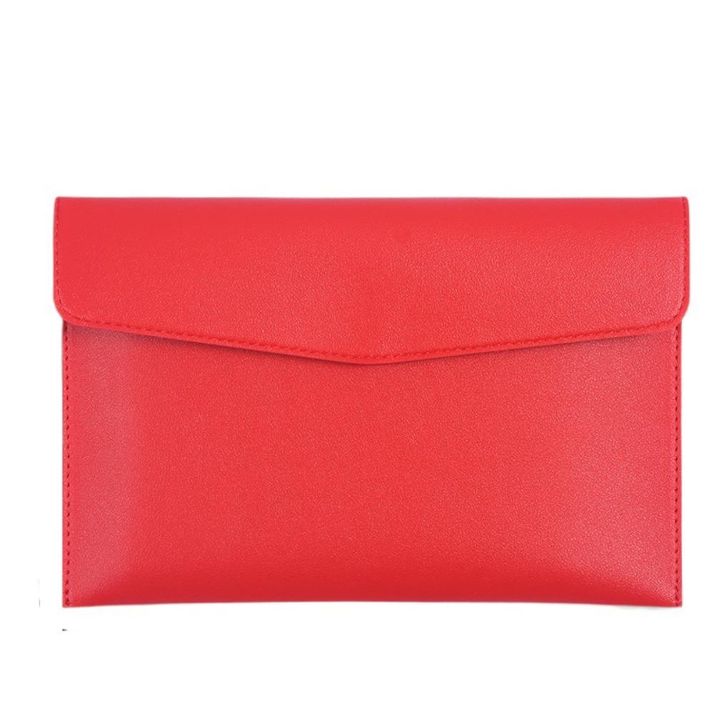 Large Capacity Leather Document Pouch Leather File Bag Stationery Dustproof Leather File Folder
